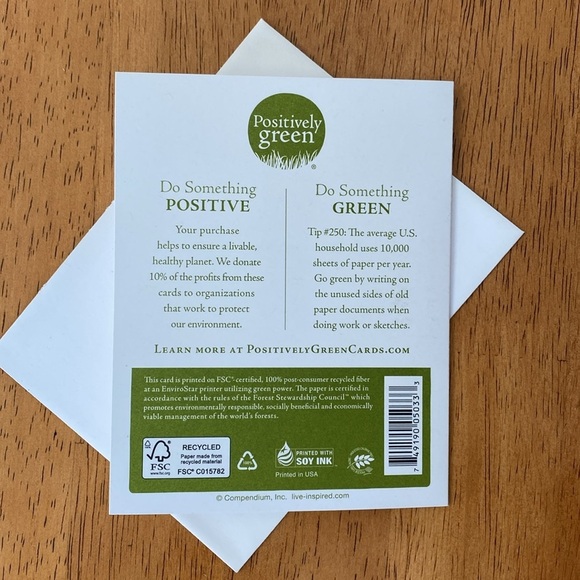 Compendium Positively Green Birthday Card and Envelope - Picture 4 of 4